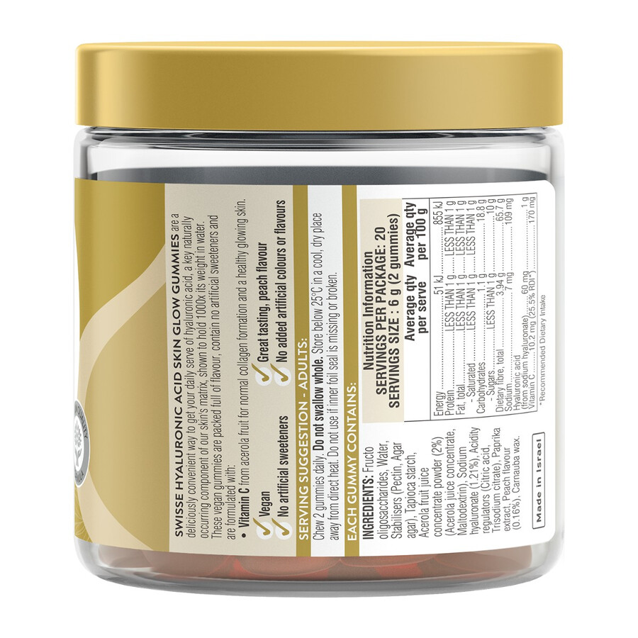 swisse hyaluronic acid skin glow gummies with vitamin c
