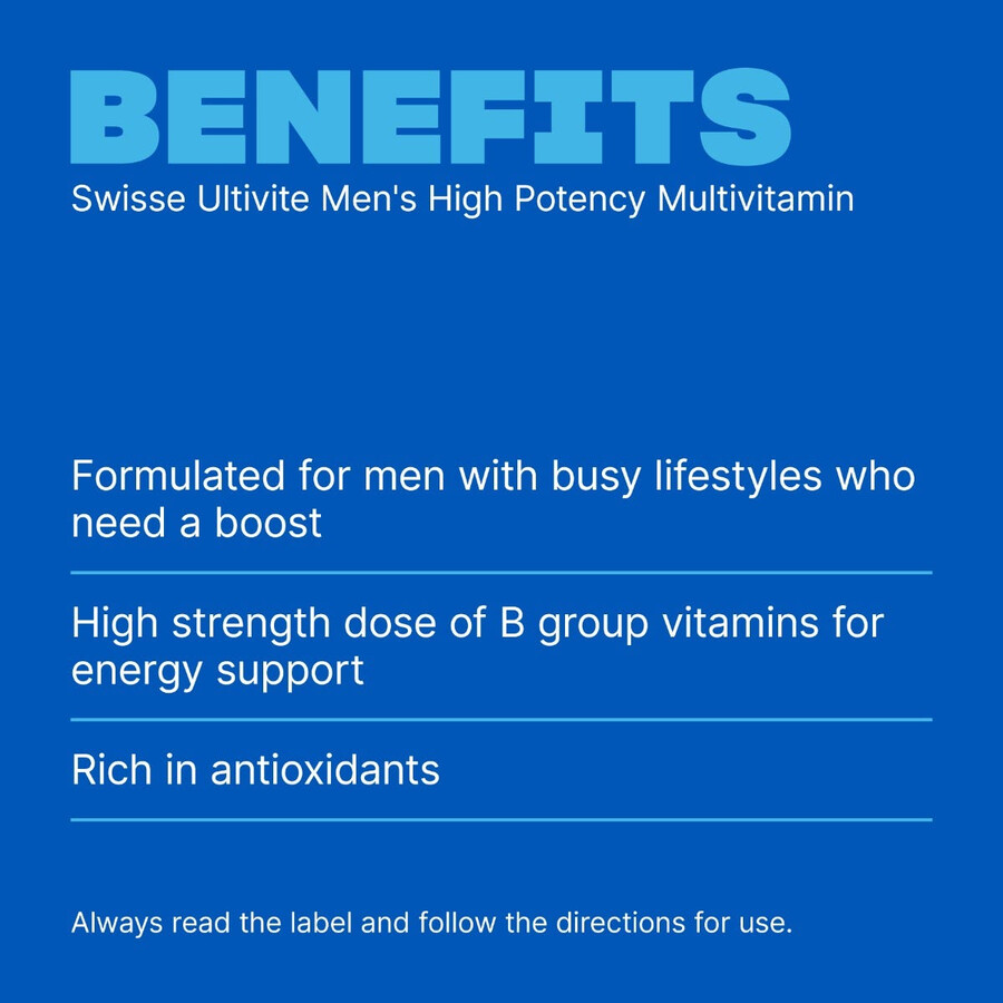 swisse ultivite mens high potency multivitamin mens health