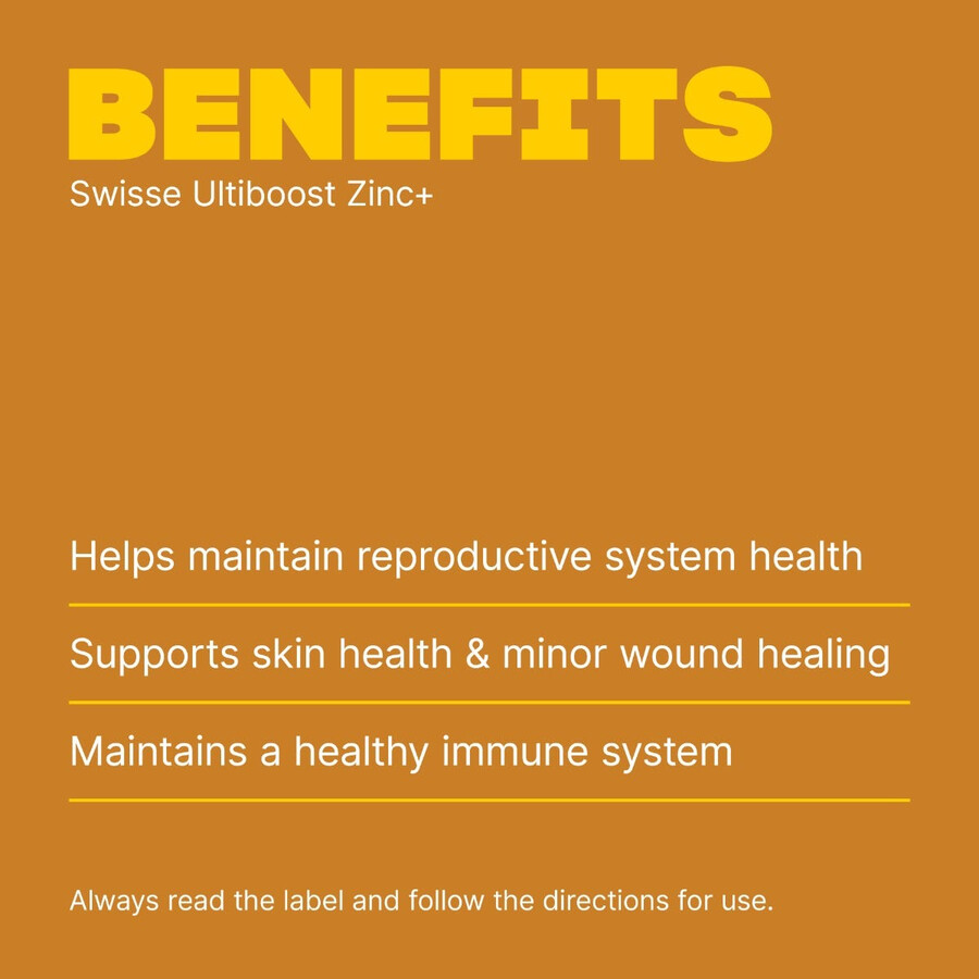 swisse ultiboost zinc immune skin reproductive health support