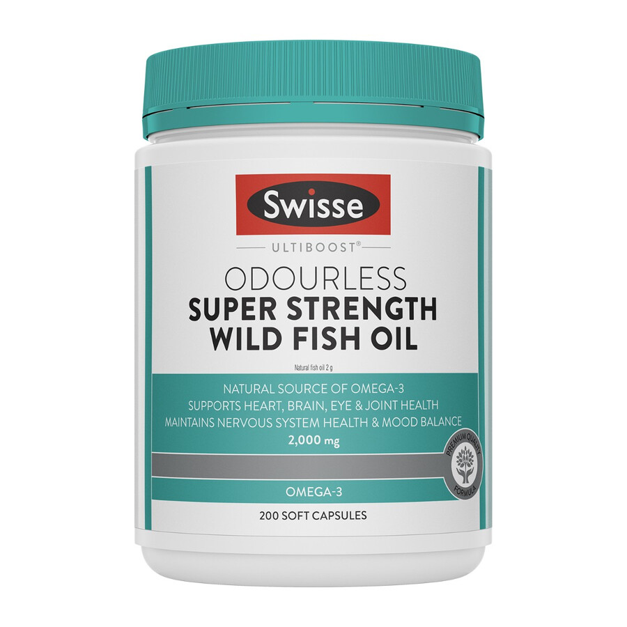 swisse ultiboost super strength odourless wild fish oil omega-3