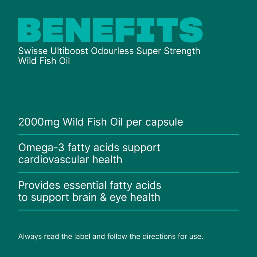 swisse ultiboost super strength odourless wild fish oil omega-3