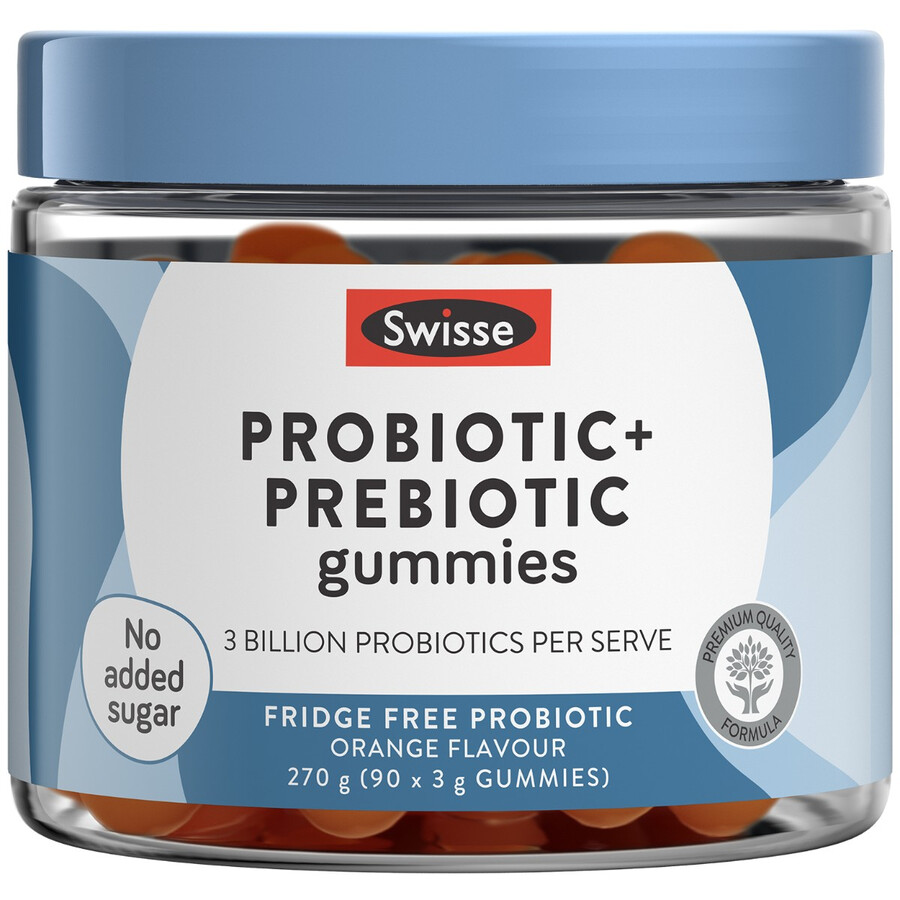 swisse probiotic prebiotic gummies 3 billion cfu probiotics