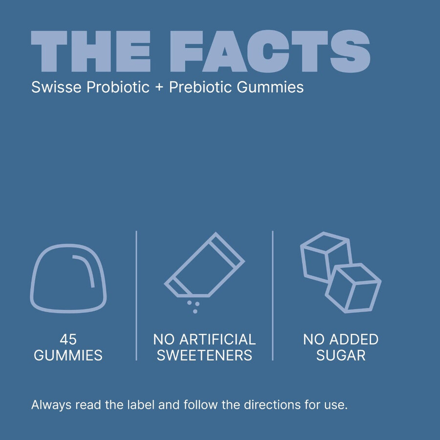 swisse probiotic prebiotic gummies 3 billion cfu probiotics