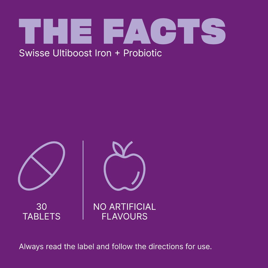 swisse ultiboost iron probiotic featuring amino acid chelate