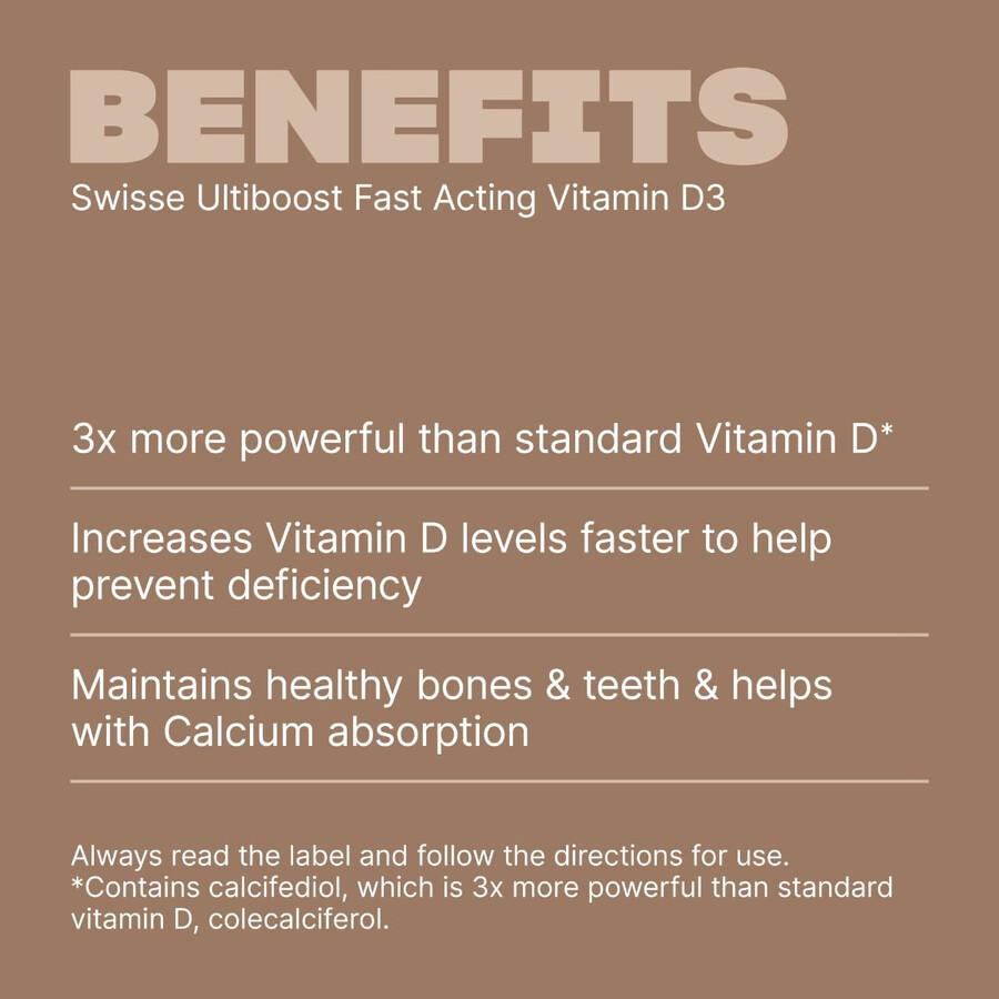 swisse ultiboost fast acting vitamin d3 contains calcifediol