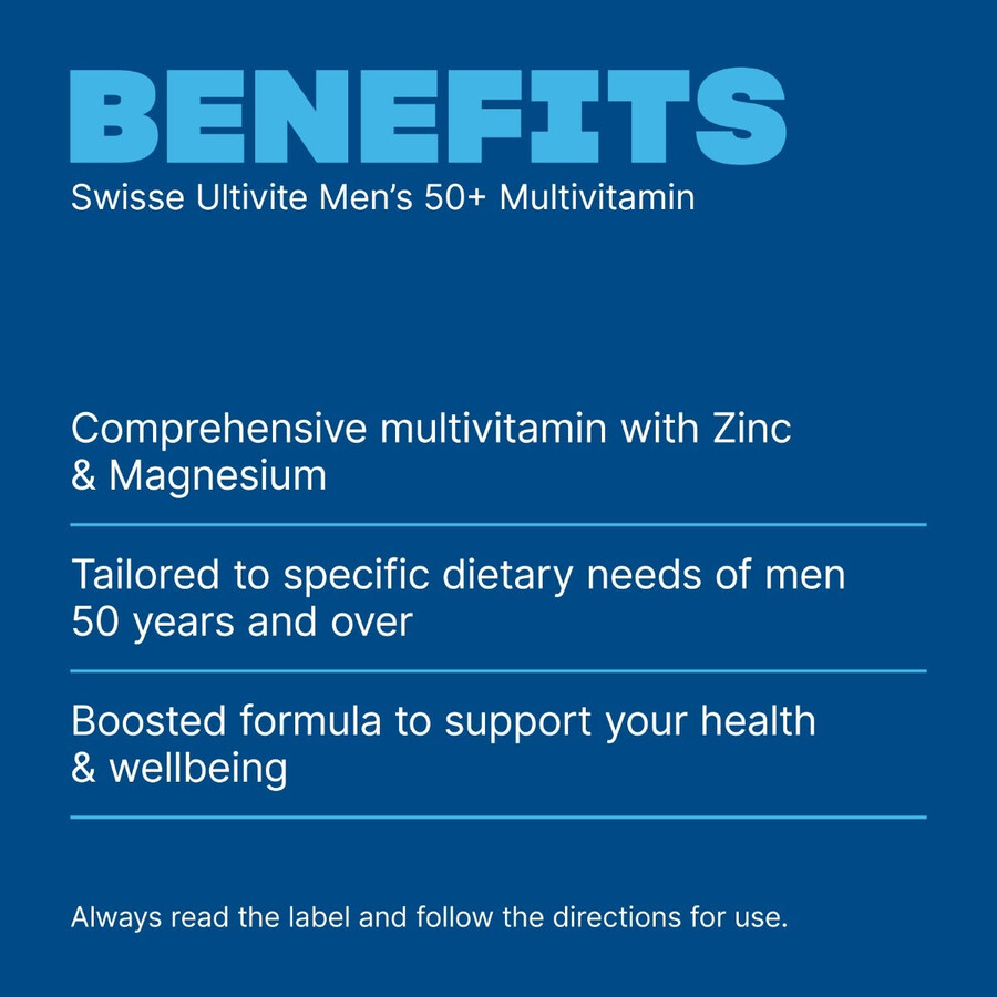 swisse ultivite mens 50 multivitamin energy production support