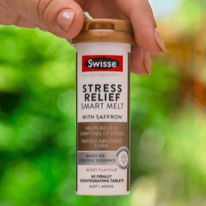 swisse ultiboost stress relief smart melt rapidly absorbed form