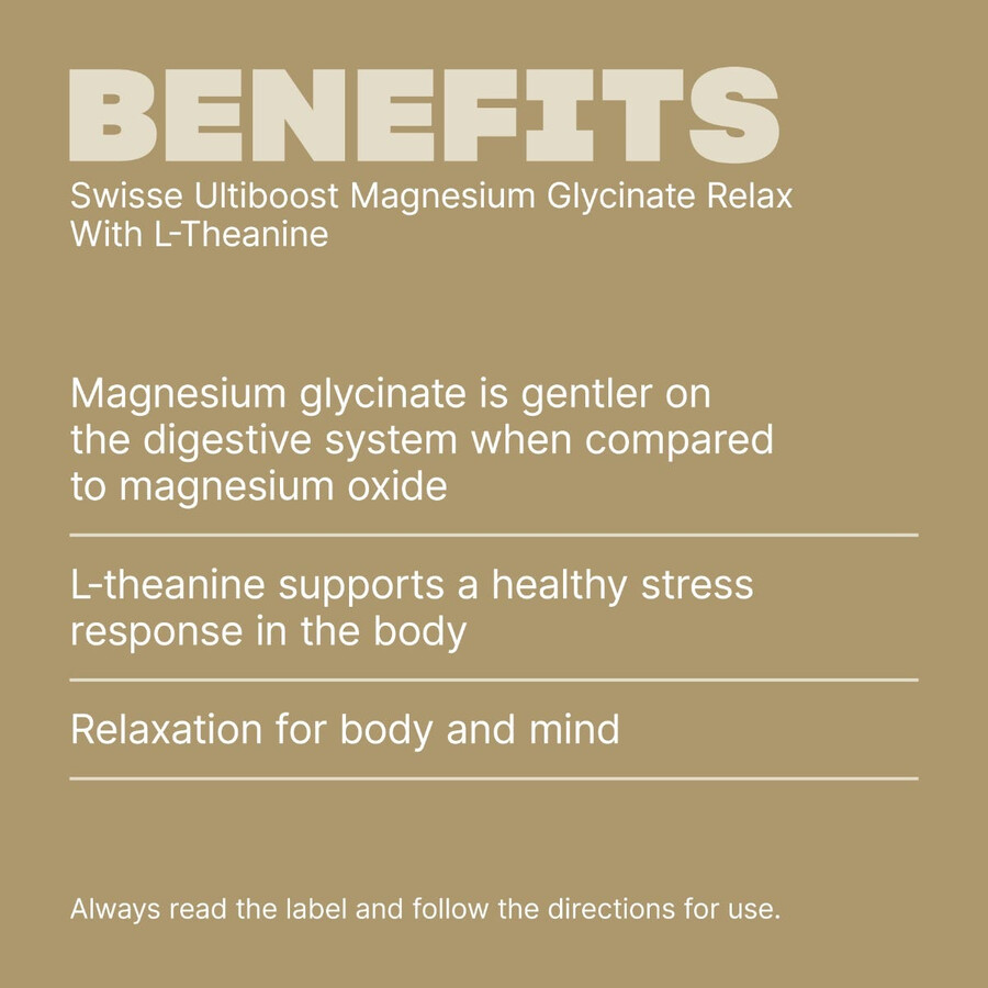 swisse ultiboost magnesium glycinate relax with l-theanine - swisse wellness