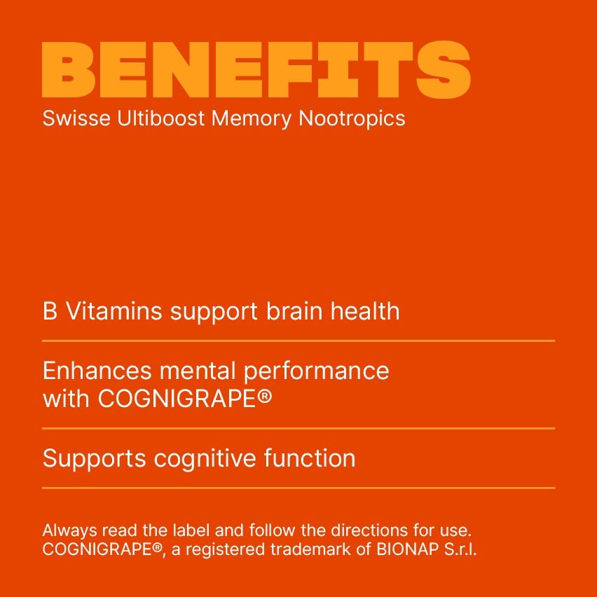 swisse ultiboost memory nootropics advanced brain complex